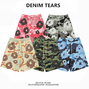 休闲宽松运动短裤 FOG高街DENIM TEARS木棉花发泡印花迷彩潮牌夏季
