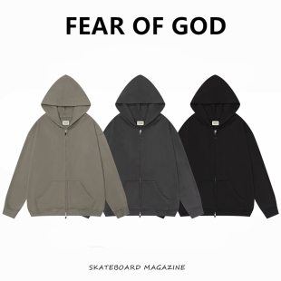 FOG复线ESSENTIALS高街拉链秋季 GOD 纯色连帽男女卫衣男 FEAR