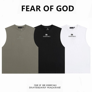 FEAR OF GOD FOG复线ESSENTIALS美式刺绣字母坎肩背心无袖运动T恤