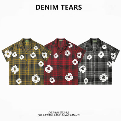 DENIMTEARS木棉花格子短袖衬衫