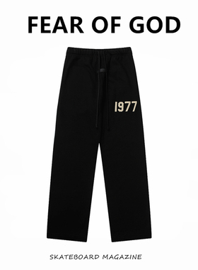 FEAR OF GOD FOG复线ESSENTIALS植绒1977直筒卫裤男宽松休闲长裤