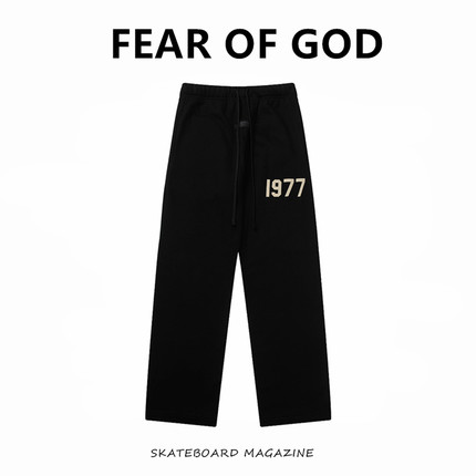 FEAR OF GOD FOG复线ESSENTIALS植绒1977直筒卫裤男宽松休闲长裤