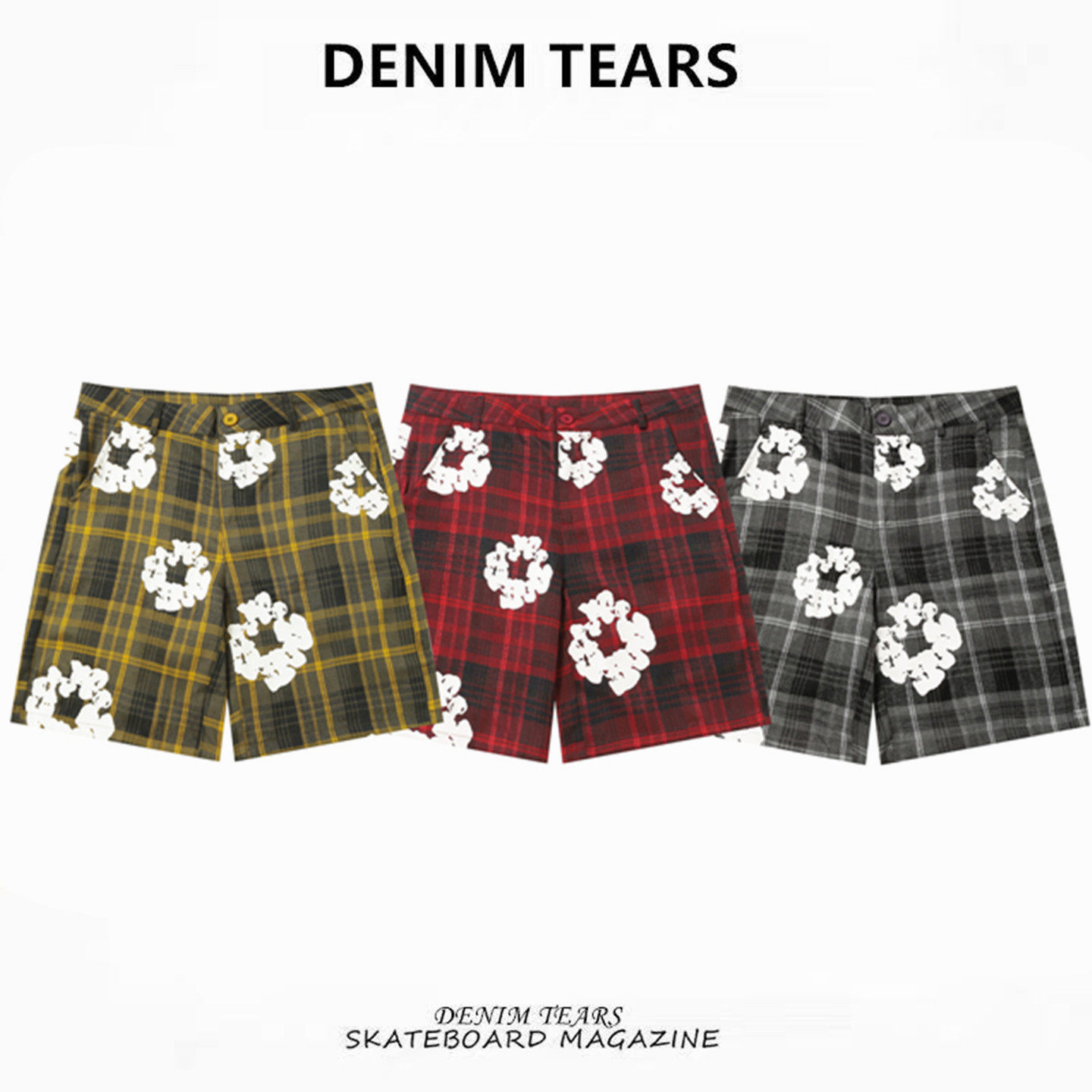 FOG高街DENIM TEARS木棉花格子短裤青年美潮流行青少年男女休闲裤,运动服/休闲服装,运动中长裤／短裤,淘宝优惠券,粉丝福利购,淘宝优惠卷