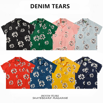 DENIMTEARS木棉花印花短袖衬衫