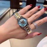 Gucci, розовый циферблат, модный изысканный стальной ремешок, кварцевые женские часы