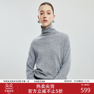 女 纯山羊绒衫 PALUOPO 帕罗高领打底上衣软糯针织套头毛衣秋冬新款