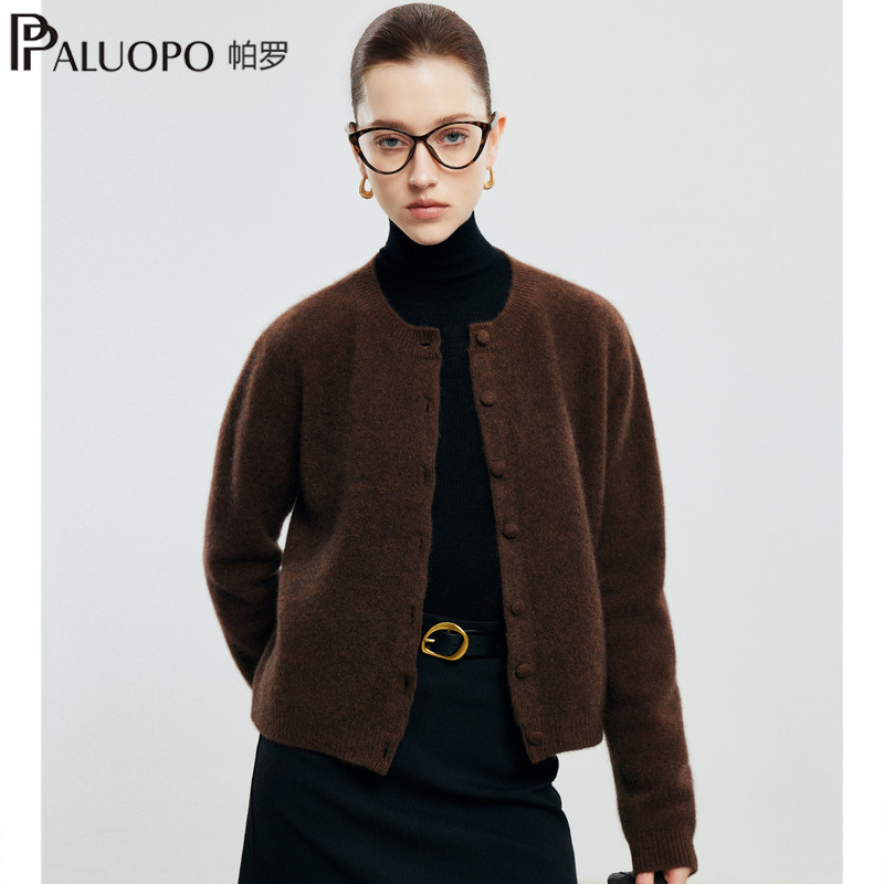 【精美布扣】帕罗2025秋冬新款女士纯羊绒针织开衫保暖加厚毛衣,女装/女士精品,羊绒衫,淘宝优惠券,粉丝福利购,淘宝优惠卷