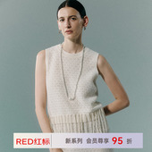 女 帕罗商场同款 100山羊绒秋流苏韩系坎肩圆领针织衫 2AA1T1055Y