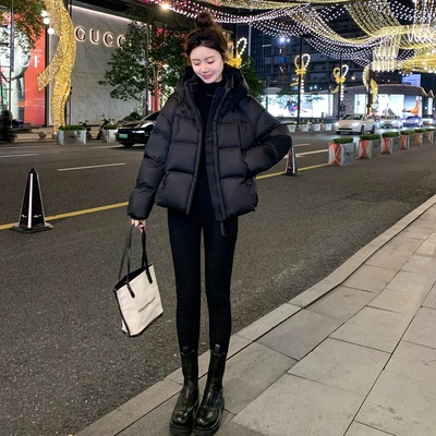 小个子黑色短款羽绒服女2025冬季