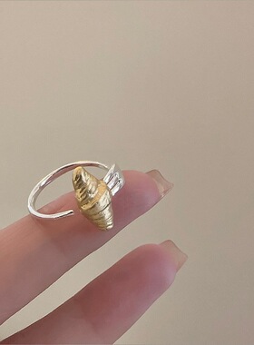 饰尚e族叉子牛角包戒指女小众设计感时尚百搭个性气质精致优雅开