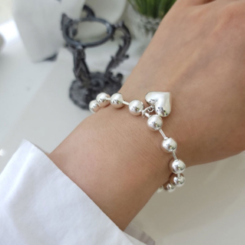 饰尚e族韩版甜美爱心手链女复古时尚个性桃心手环创意学生手饰品