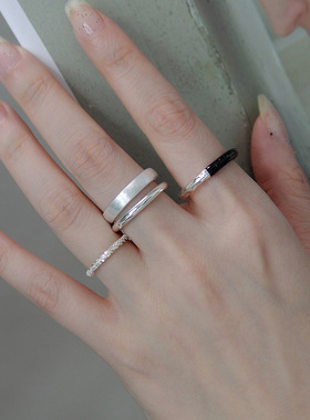 饰尚e族简约素圈百搭戒指女时尚个性气质叠戴冷淡风开口指