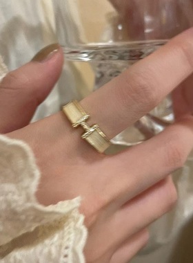 饰尚e族精致滴釉工艺戒指女复古时尚叠戴交叉H字母开口指环