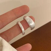 饰尚e族磨砂拉丝简约叠戴戒指女时尚 百搭个性 小众设计感开口指环