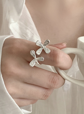 树叶开口戒指女小众设计2025新款食指指环戒子女轻奢高级感配饰女