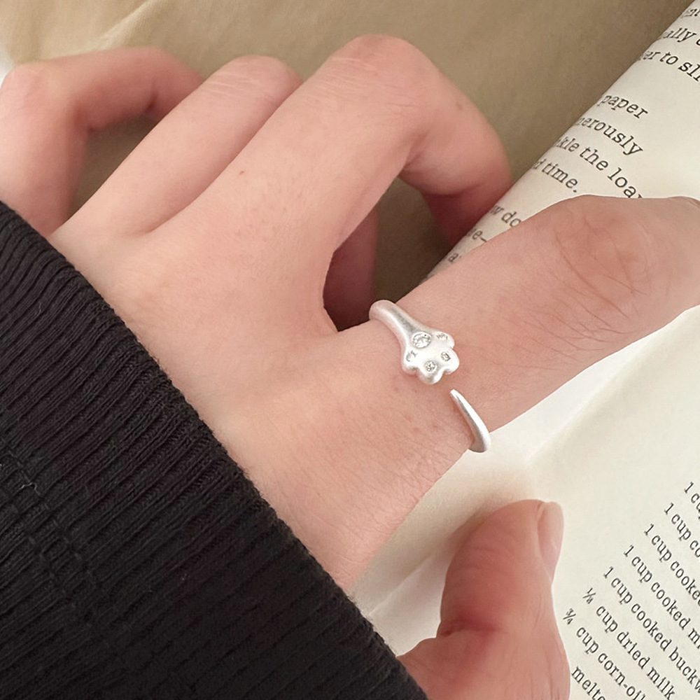 饰尚e族可爱猫爪戒指女ins风小众设计感气质开口指环网红时尚创意