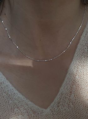 韩版s波光粼粼项链女轻奢小众裸链锁骨链简约气质冷淡风颈链