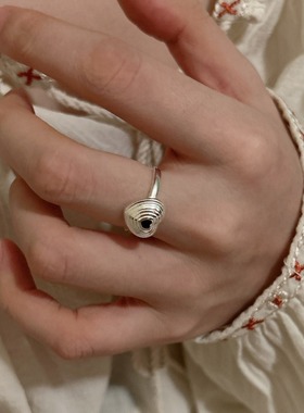 饰尚e族甜美爱心戒指女简约条纹年轮个性开口指环叠戴百搭