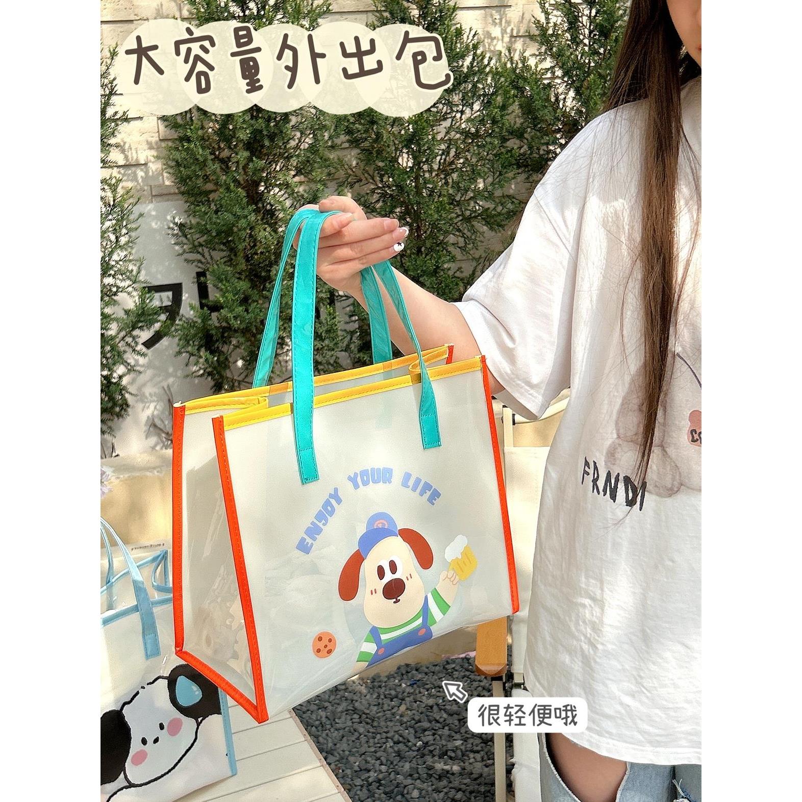 透明手提包袋女时尚防水沙滩包