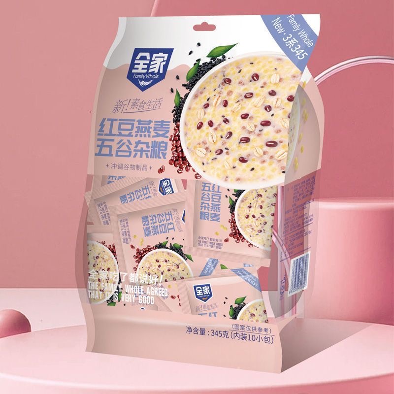 全家红豆燕麦五谷杂粮桂花坚果藕粉羹345g早餐代餐独立10小包