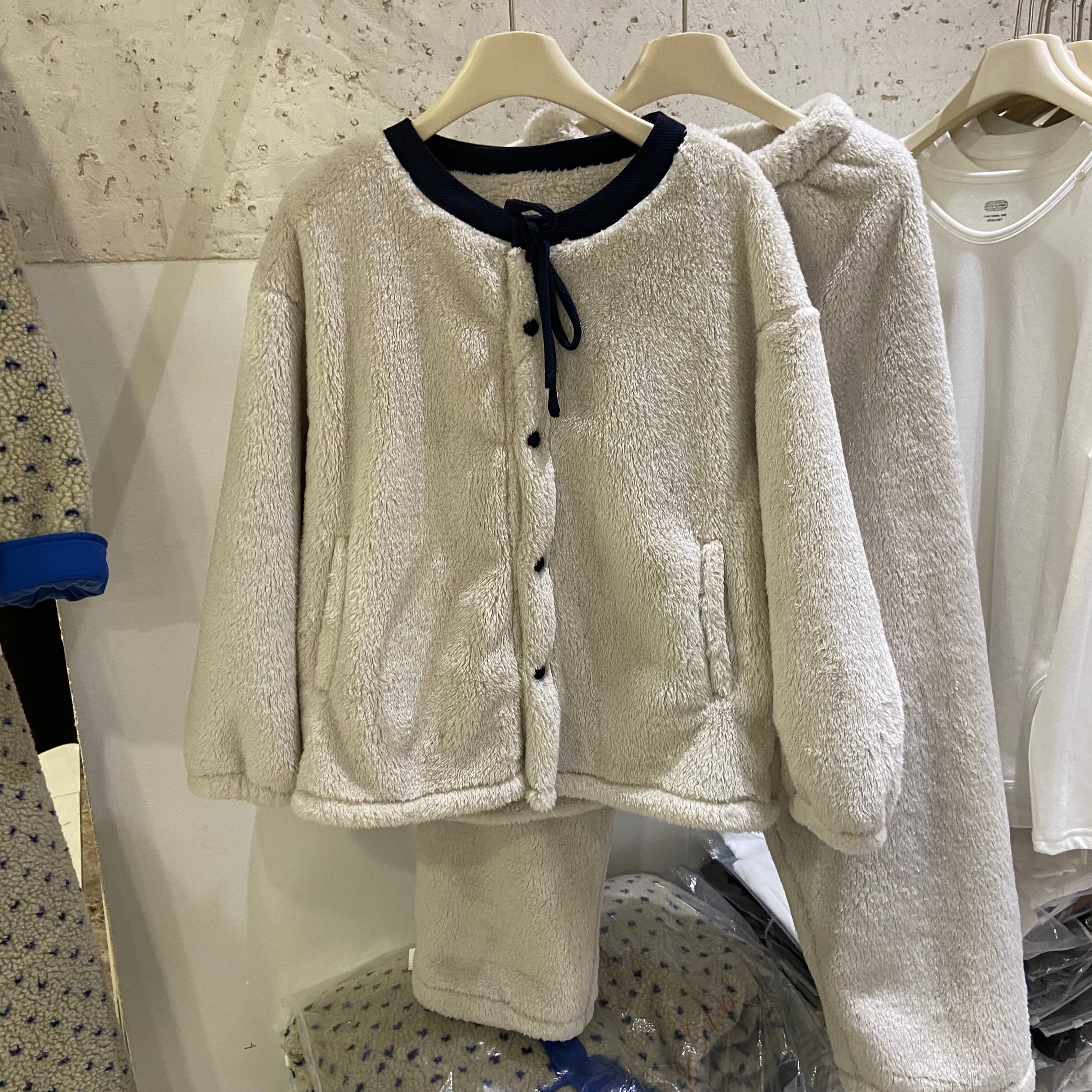 蝴蝶结加厚外穿家居服睡衣女韩版