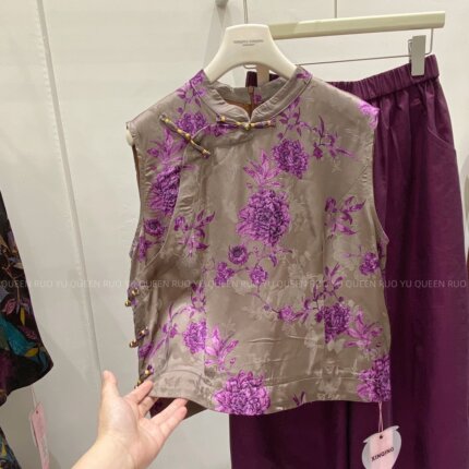 新中式富贵提花盘扣人丝香云纱女夏轻奢高级感改良国风显瘦温柔潮