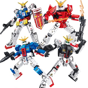 高达扎古强袭人仔机甲独角兽自由敢达机器人拼装手办模型积木玩具