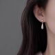 高级感耳钉轻奢小众耳饰夏季 925纯银磨砂水滴耳环女2025新款 爆款
