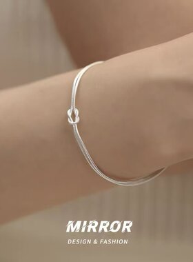925纯银打结双层手链女手环手饰轻奢韩国网红气质潮流新款