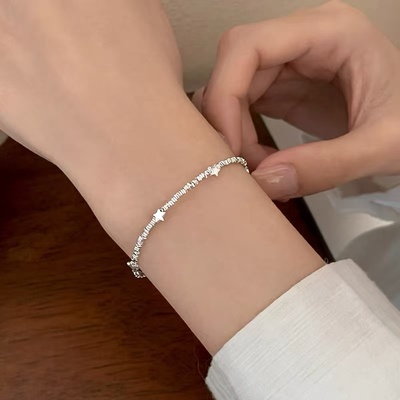 S925纯银碎银星星手链女2025年新款轻奢小众精致高级感手饰送闺蜜