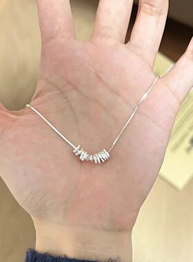 925银碎银子项链女小众轻奢不规则时尚百搭ins简约风高级感锁骨链