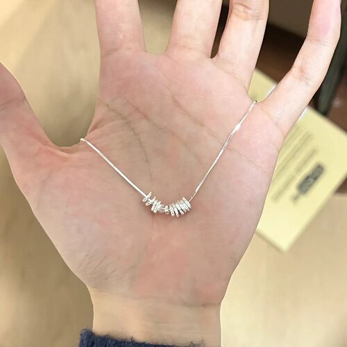 925银碎银子项链女小众轻奢不规则时尚百搭ins简约风高级感锁骨链