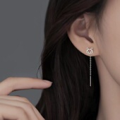 925纯银狐狸耳线小众2024新款 耳钉女高级感耳饰耳环 爆款