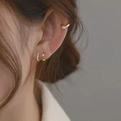 简约耳扣纯银女设计感气质百搭2021新款 潮睡觉不用摘小耳骨钉圈饰