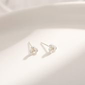 925纯银桂花耳钉2019新款 潮清新百搭小巧睡觉不用摘花朵耳饰