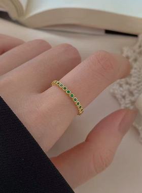 925纯银戒指女ins轻奢小众时尚精致个性食指戒冷淡风简约开口指环