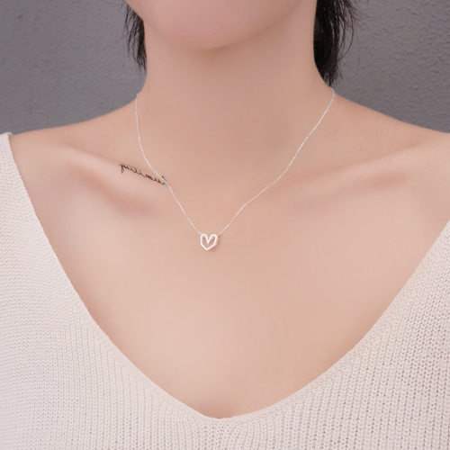 简约设计几何棱边造型女拉丝项链