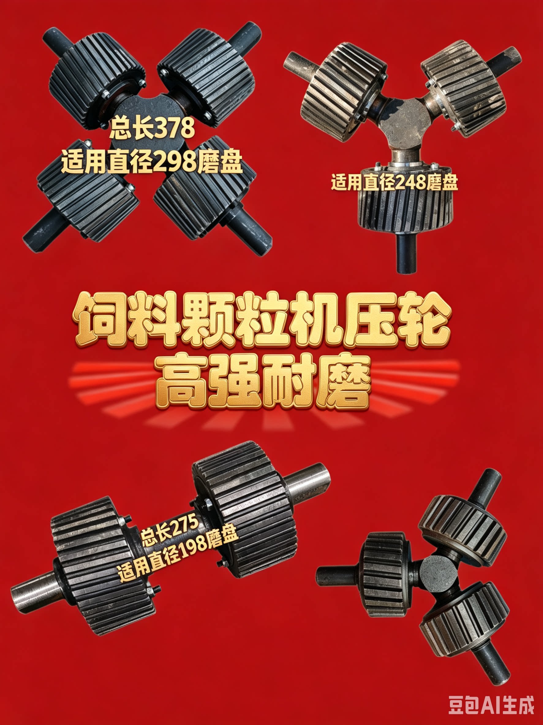 饲料颗粒机压轮总成轮皮颗粒机配件160型210型260型300型压轮图片