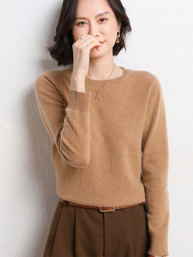 【正在清仓】澳洲美丽诺羊绒衫女圆领内搭大码毛衣打底针织羊毛衫,女装/女士精品,毛针织衫,淘宝优惠券,粉丝福利购,淘宝优惠卷