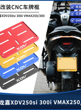 适用龙嘉XDV250si 300i VMAX250/300改装摩托车牌架CNC牌照架托板