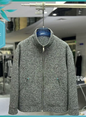 T25冬季新款男士温州欧版微阔宽松潮流保暖加厚立领灰色夹克外套