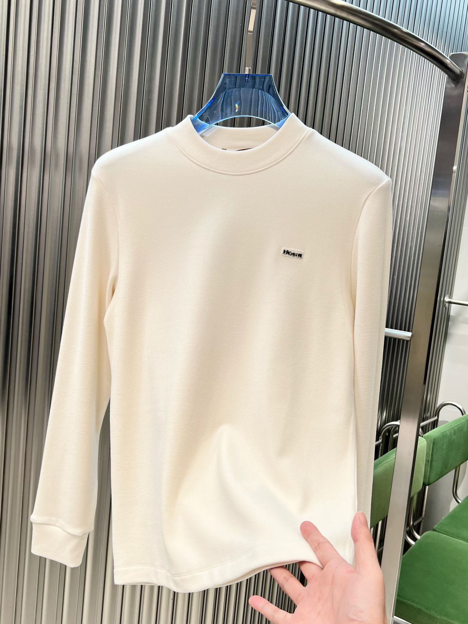 T25冬季新款男士温州欧版修身潮流刺绣打底衫简约半高领长袖T恤