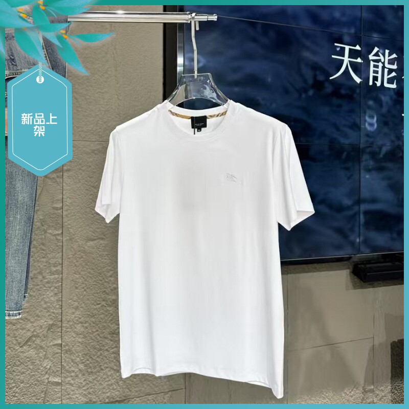 T26夏季新款男士温州欧版修身潮流刺绣简约丝光透气圆领短袖T恤