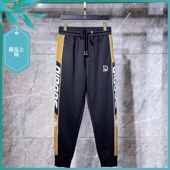 男士 温州欧版 修身 TT23春夏新款 束脚潮刺绣印花条纹黑色运动休闲裤