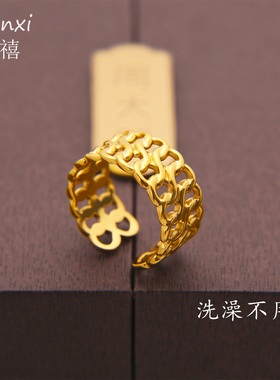 欧美潮流宽版链条开口戒指