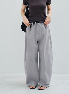 [共线]COLNE春季新款舒适透气纯棉时髦显瘦百搭弯刀休闲裤