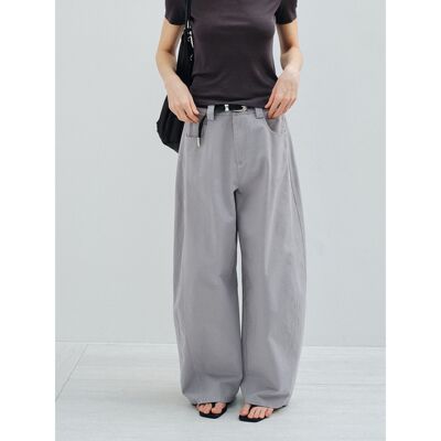 [共线]COLNE春季新款舒适透气纯棉时髦显瘦百搭弯刀休闲裤