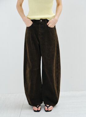 [共线]COLNE春季新款设计感复古自然纯棉酵洗弯刀休闲牛仔裤