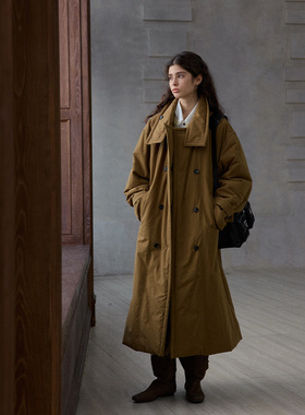 【识几】新品开售重工双排扣夹棉长外套