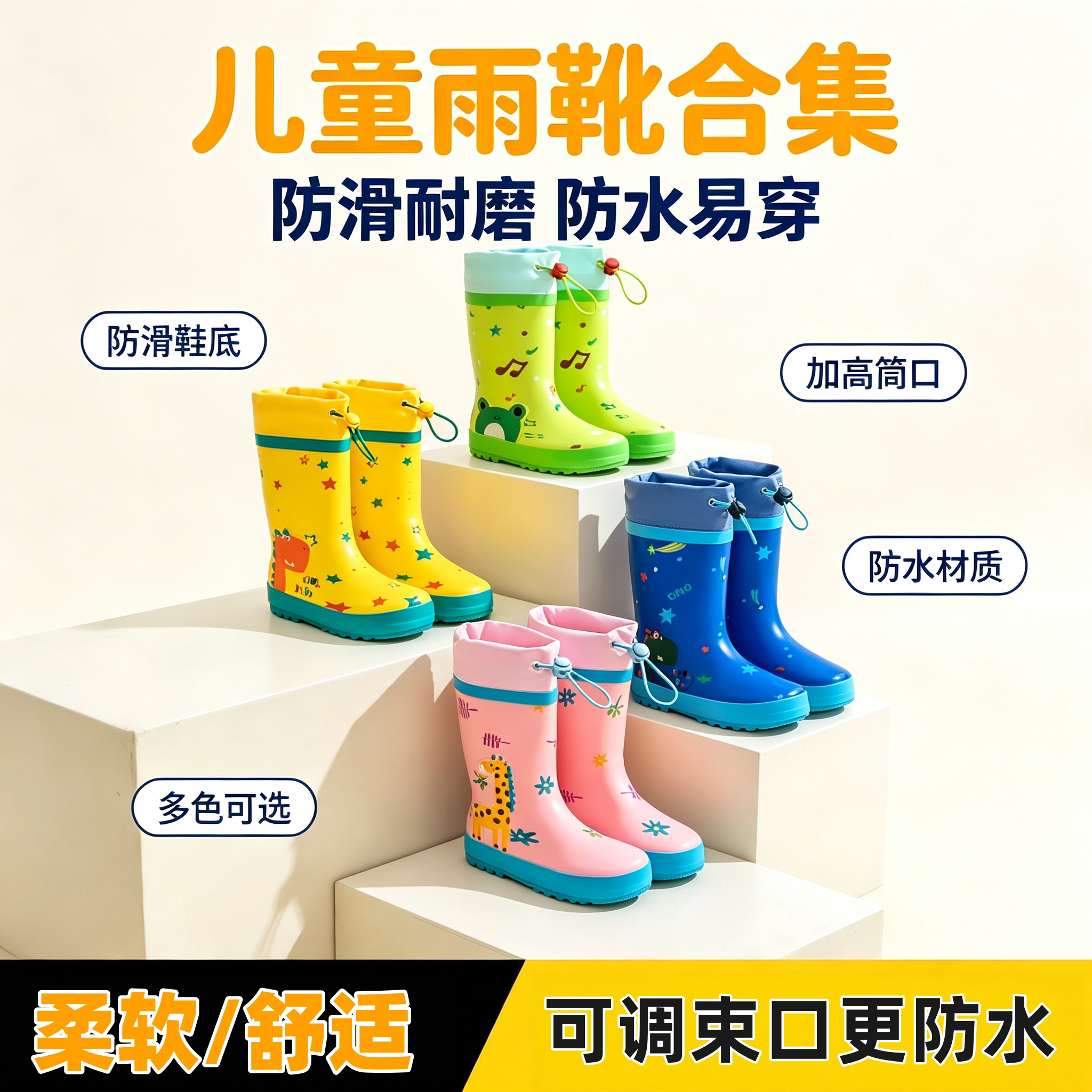 宝宝防滑水靴小学生儿童雨鞋图片